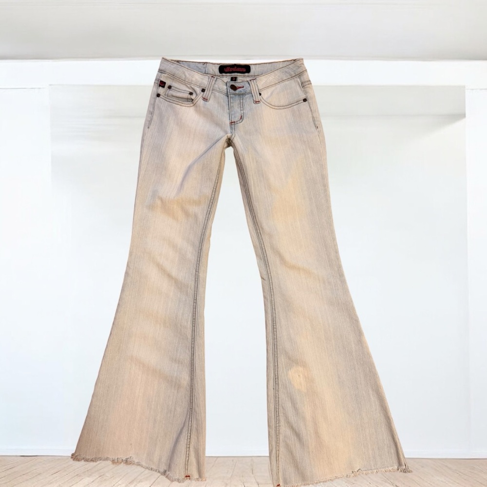1217 Retro Ultralove Low Rise Super Flare Jeans 3R (27x31) Light Wash Stretch - Picture 3 of 14